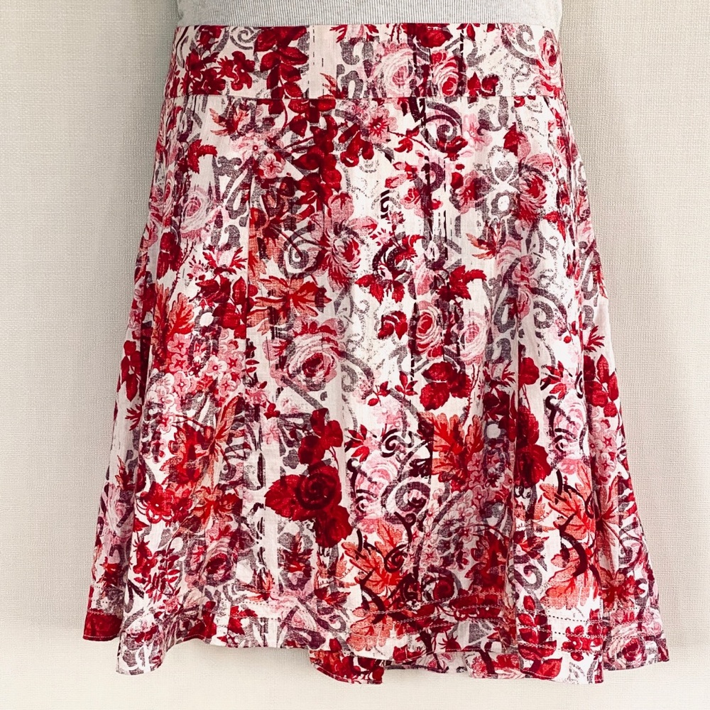 GAP Red Floral Skirt